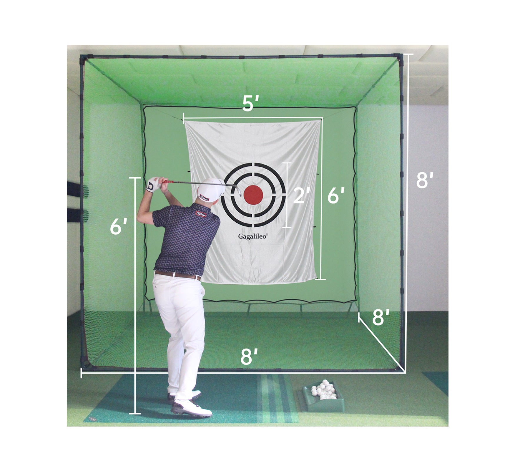Gagalileo Golf Hitting Cage 8x8x8ft