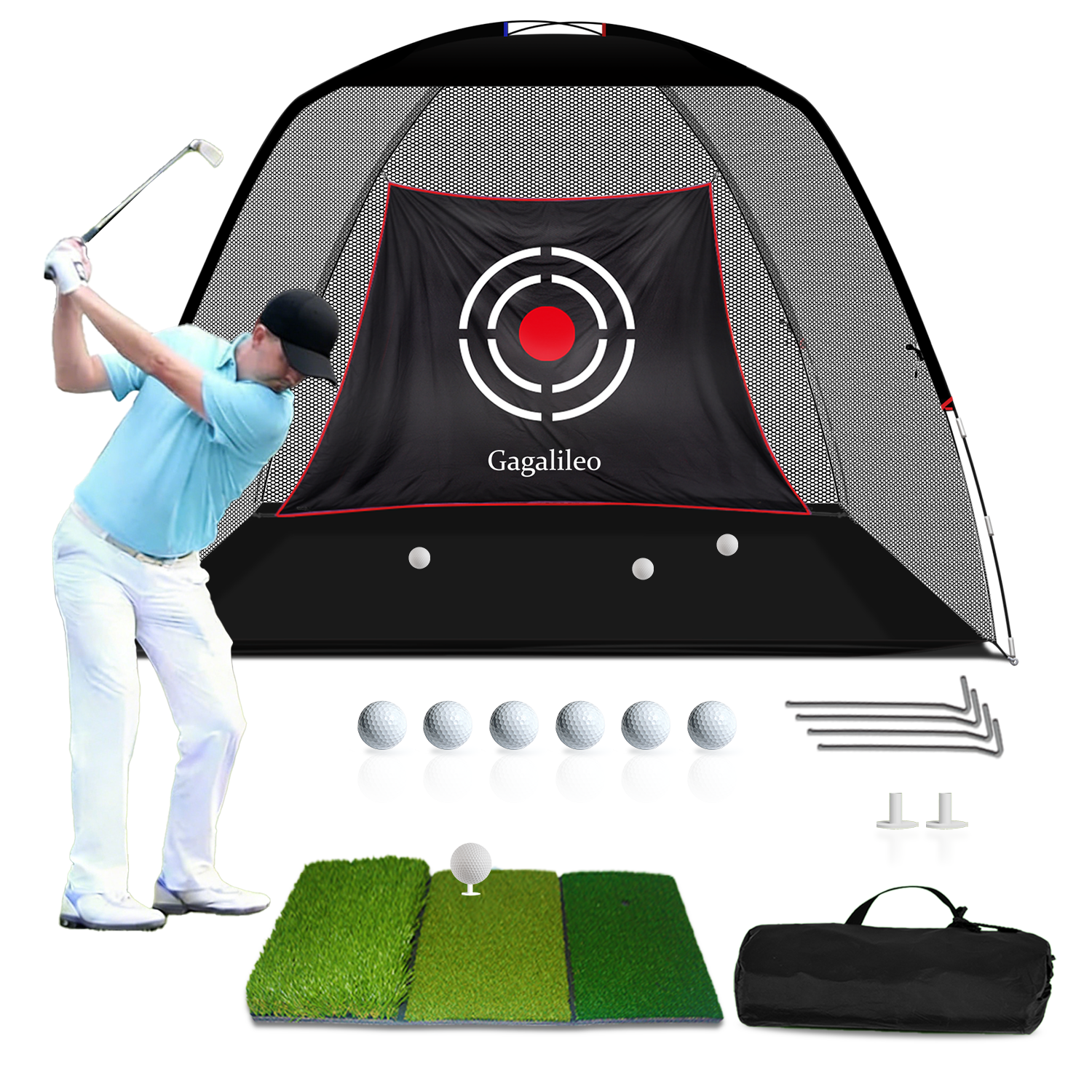 Gagalileo Golf Hitting Exercise Nets 12X7X6.6ft – Galileo Sports display picture 1