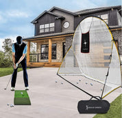 Golf Swing Hitting Practice Net 10x7x3FT for Backyard,Golf Screen Net with Side Net Barriers