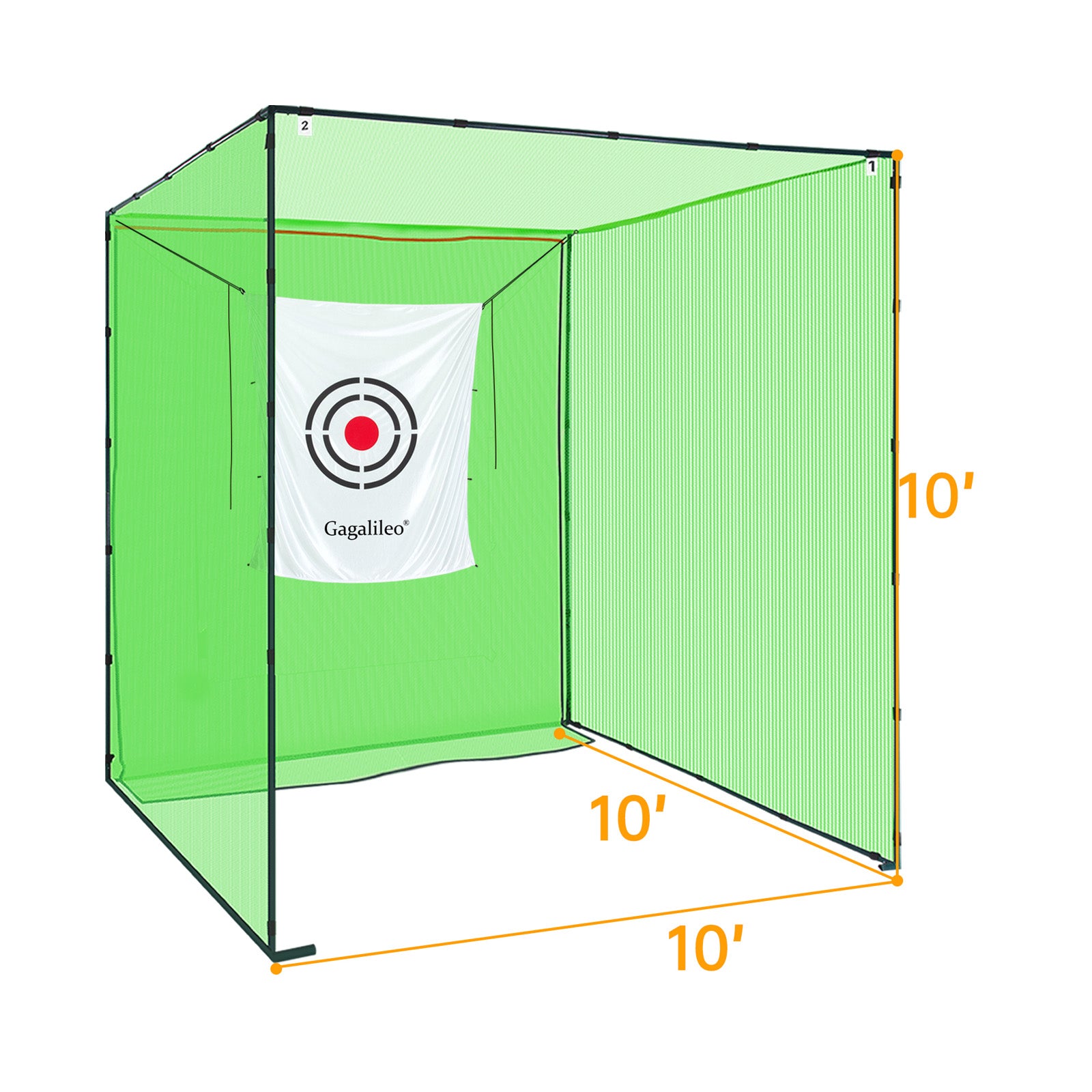 Gagalileo Golf Net Cage without Bottom/High Impact Double Backstop Net/10ftX10ftX10ft