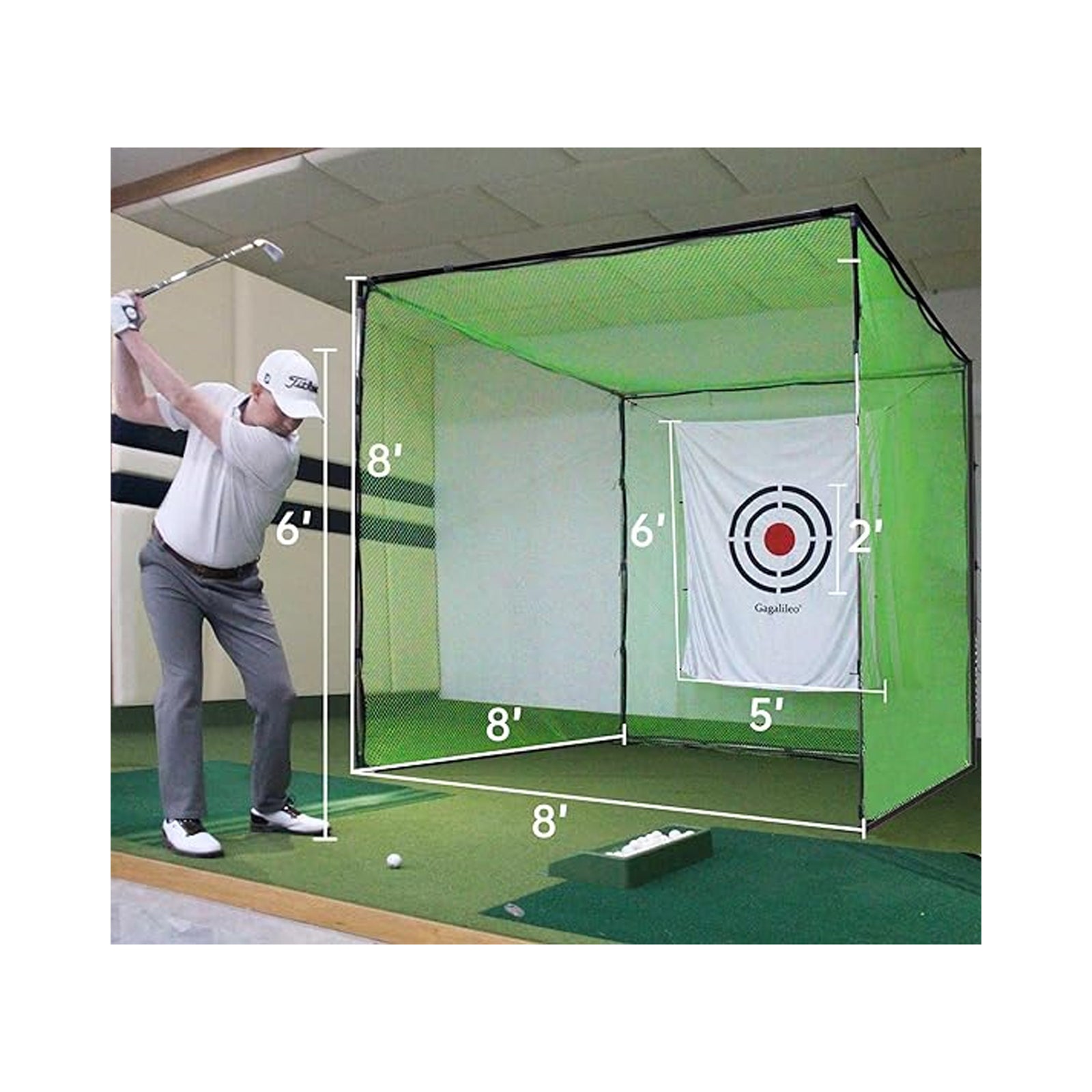 Gagalileo Outdoor Practice Golf Cage 8x8x8ft