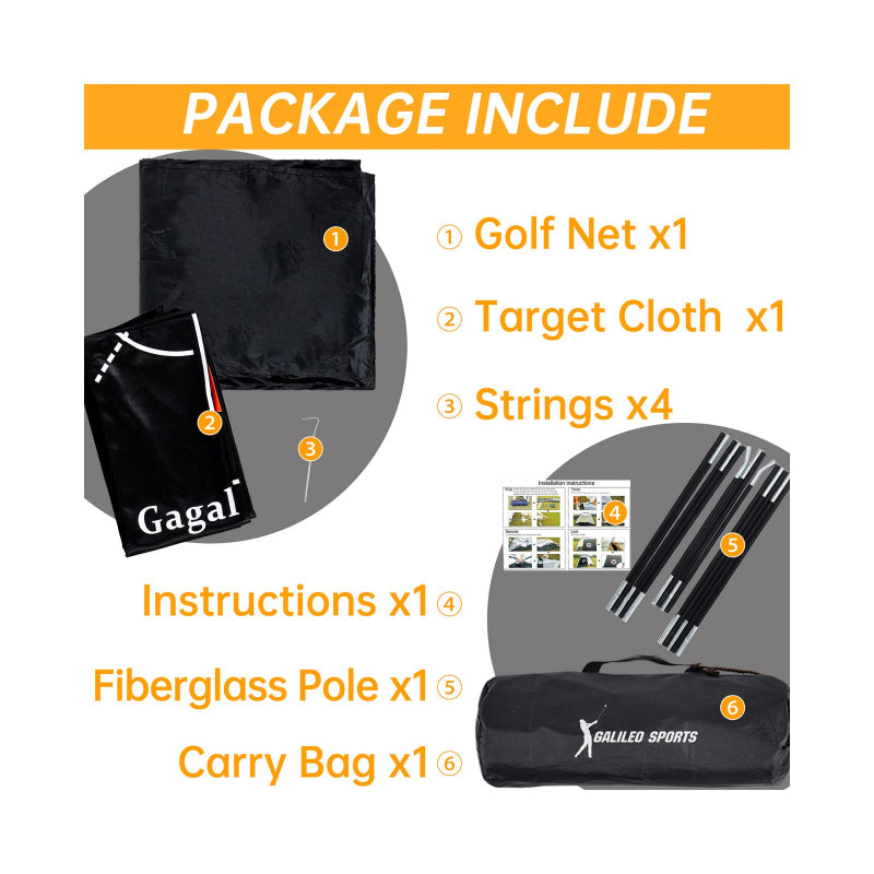 Gagalileo Backyard /Indoor Golf Net 8X6X5ft