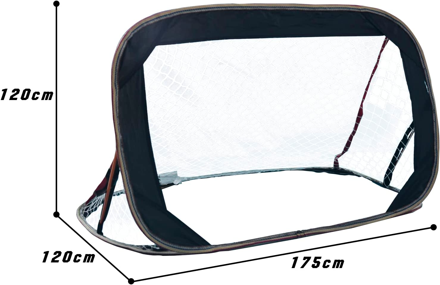 Pop-up soccer goals set of 2 or 1 pack for garden children-90-120-175-Robust flat steel frame and fiberglass rod - Easy assembly - Weatherproof 150 D polyester.