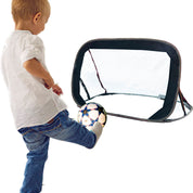 Pop-up soccer goals set of 2 or 1 pack for garden children-90-120-175-Robust flat steel frame and fiberglass rod - Easy assembly - Weatherproof 150 D polyester.