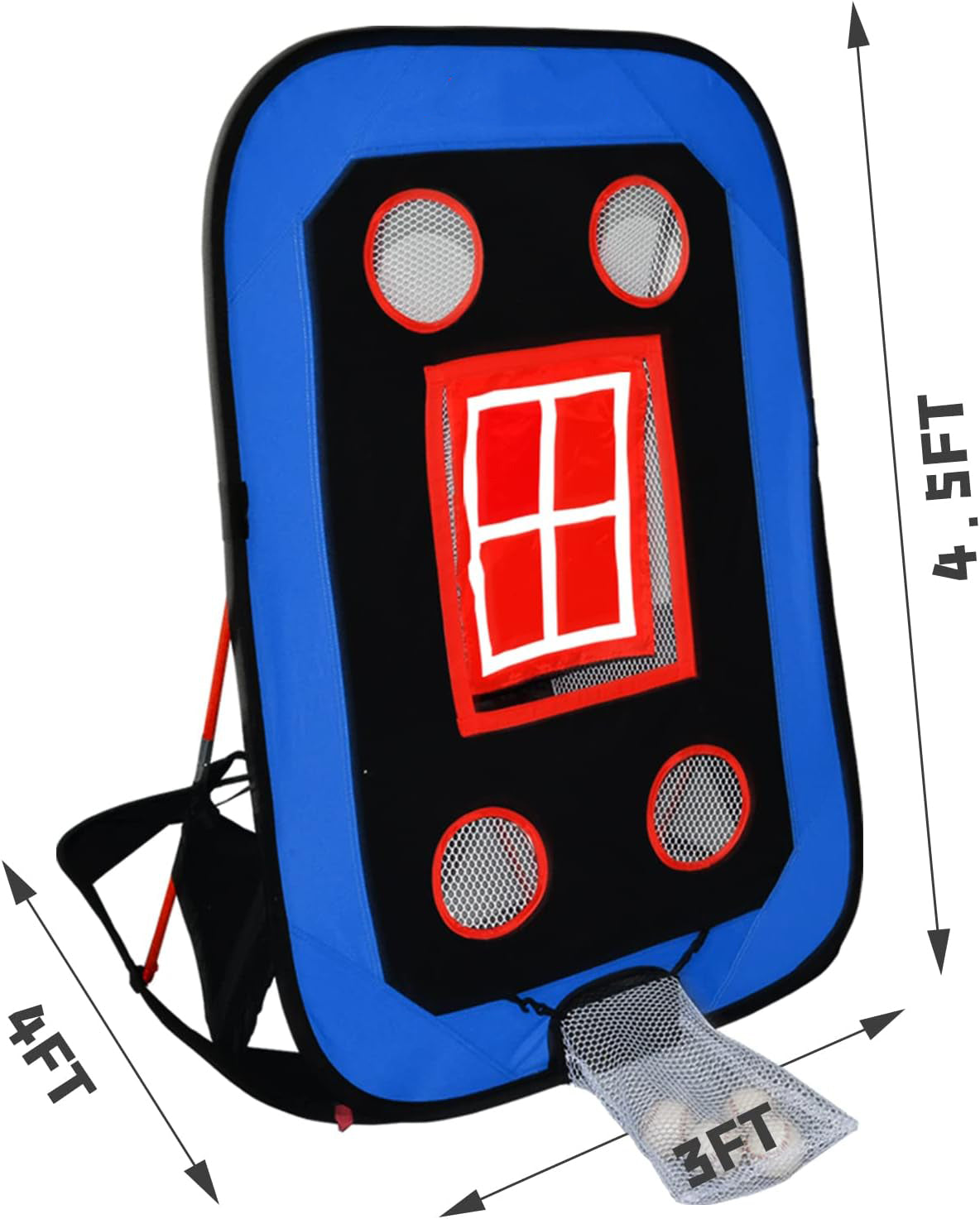 Gagalileo Baseball Pop-Up Pitching Net 4.5 x 4 x 3 ft