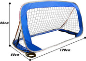 Pop-up soccer goals set of 2 or 1 pack for garden children-90-120-175-Robust flat steel frame and fiberglass rod - Easy assembly - Weatherproof 150 D polyester.