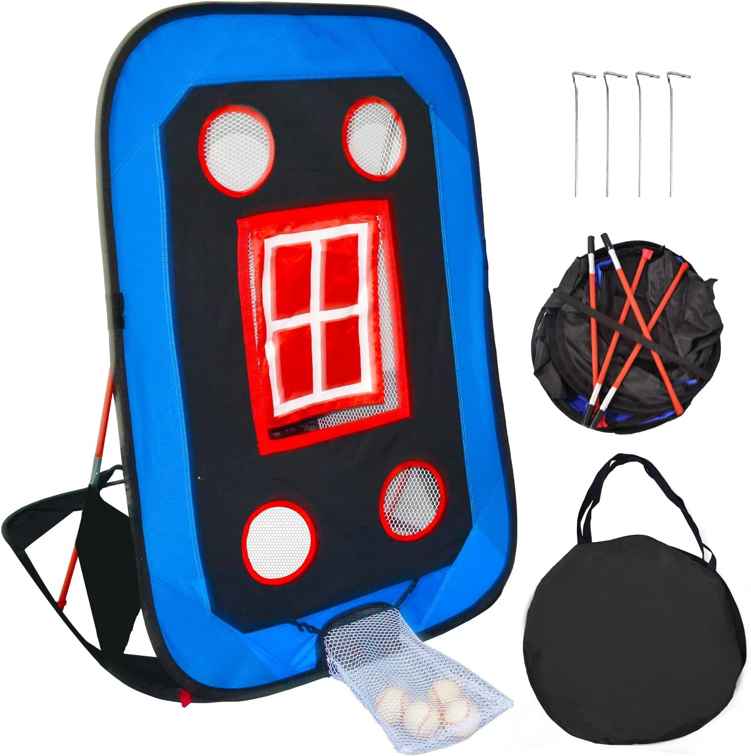 Gagalileo Baseball Pop-Up Pitching Net 4.5 x 4 x 3 ft