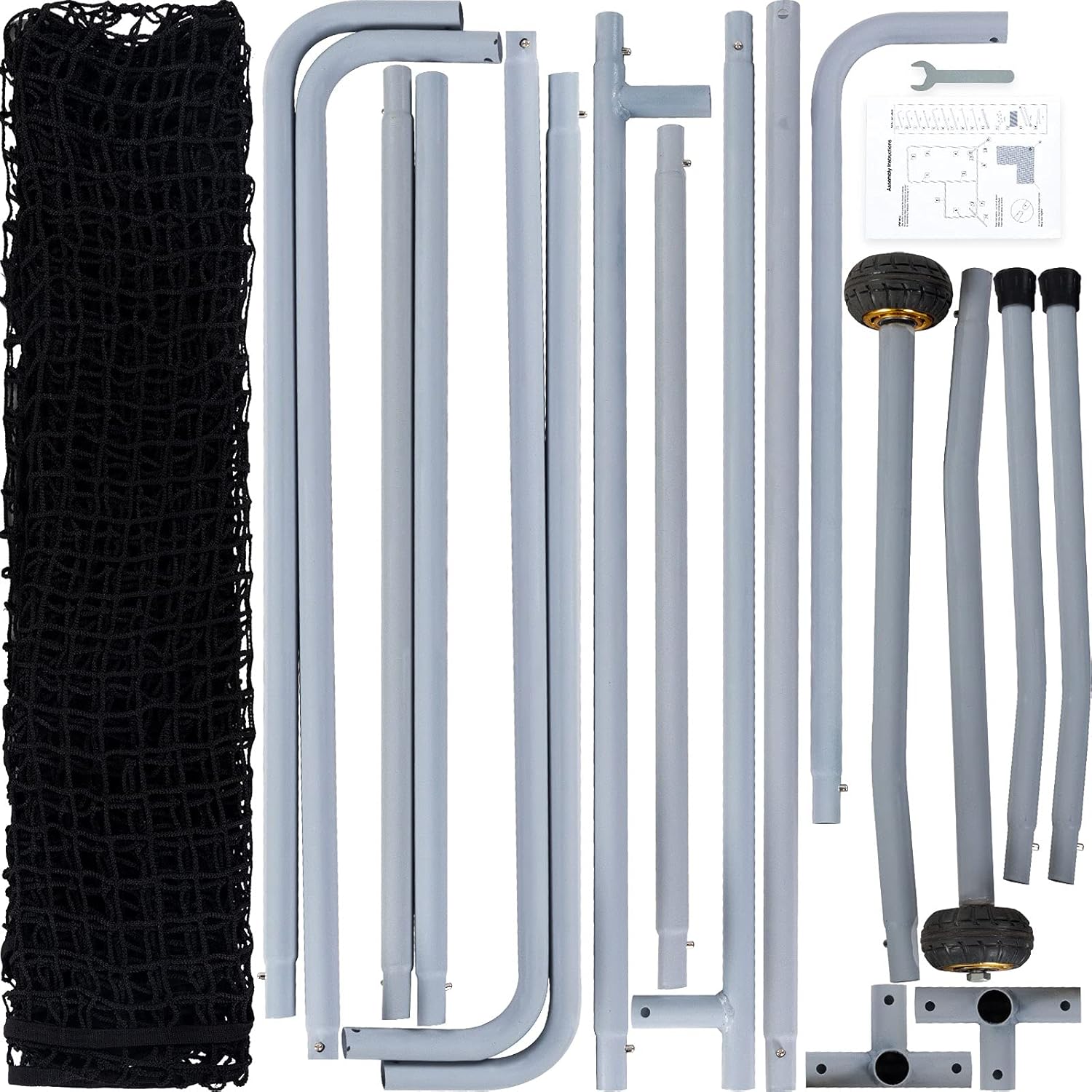 Gagalileo L Screen Baseball Pitching Protective Screen with Wheels 7x7Ft(Black)