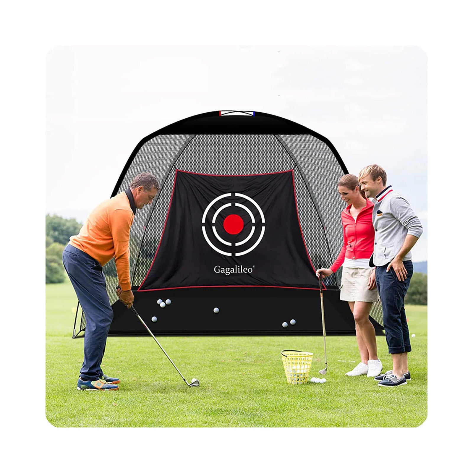 Gagalileo Golf Practice Net Complete Set: Real Golf Balls, Turf Mat, Tees, Target, Bag & Hat | Indoor/Outdoor Backyard | Perfect Gift for Men