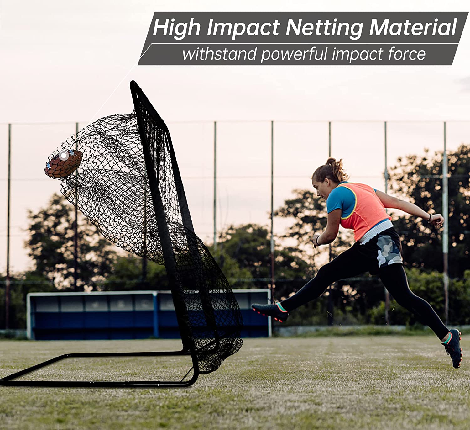 6.7×3.4 Football Kicking Cage Football Black Frame Throwing Net