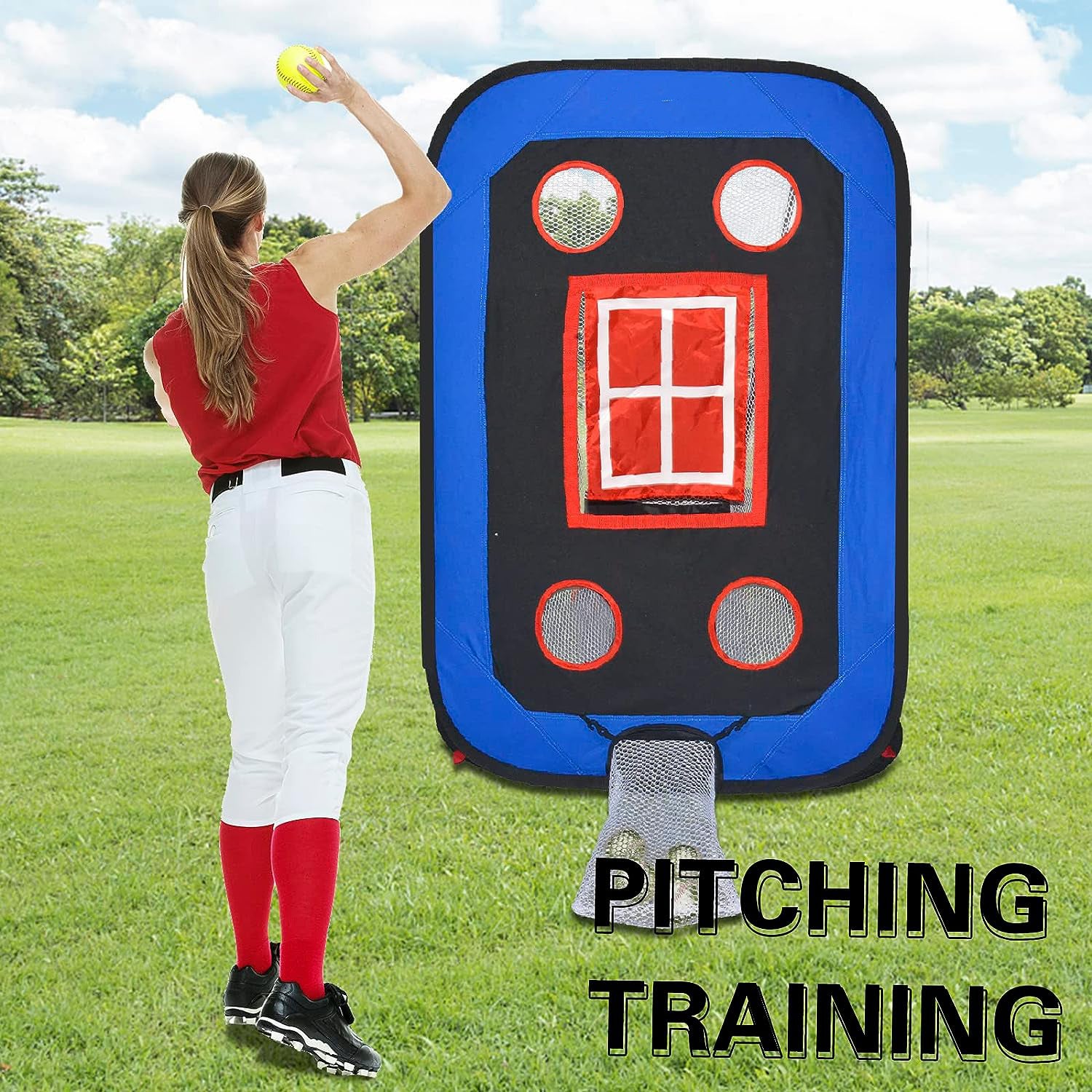 Gagalileo Baseball Pop-Up Pitching Net 4.5 x 4 x 3 ft