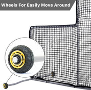 Gagalileo L Screen Baseball Pitching Protective Screen with Wheels 7x7Ft(Black)