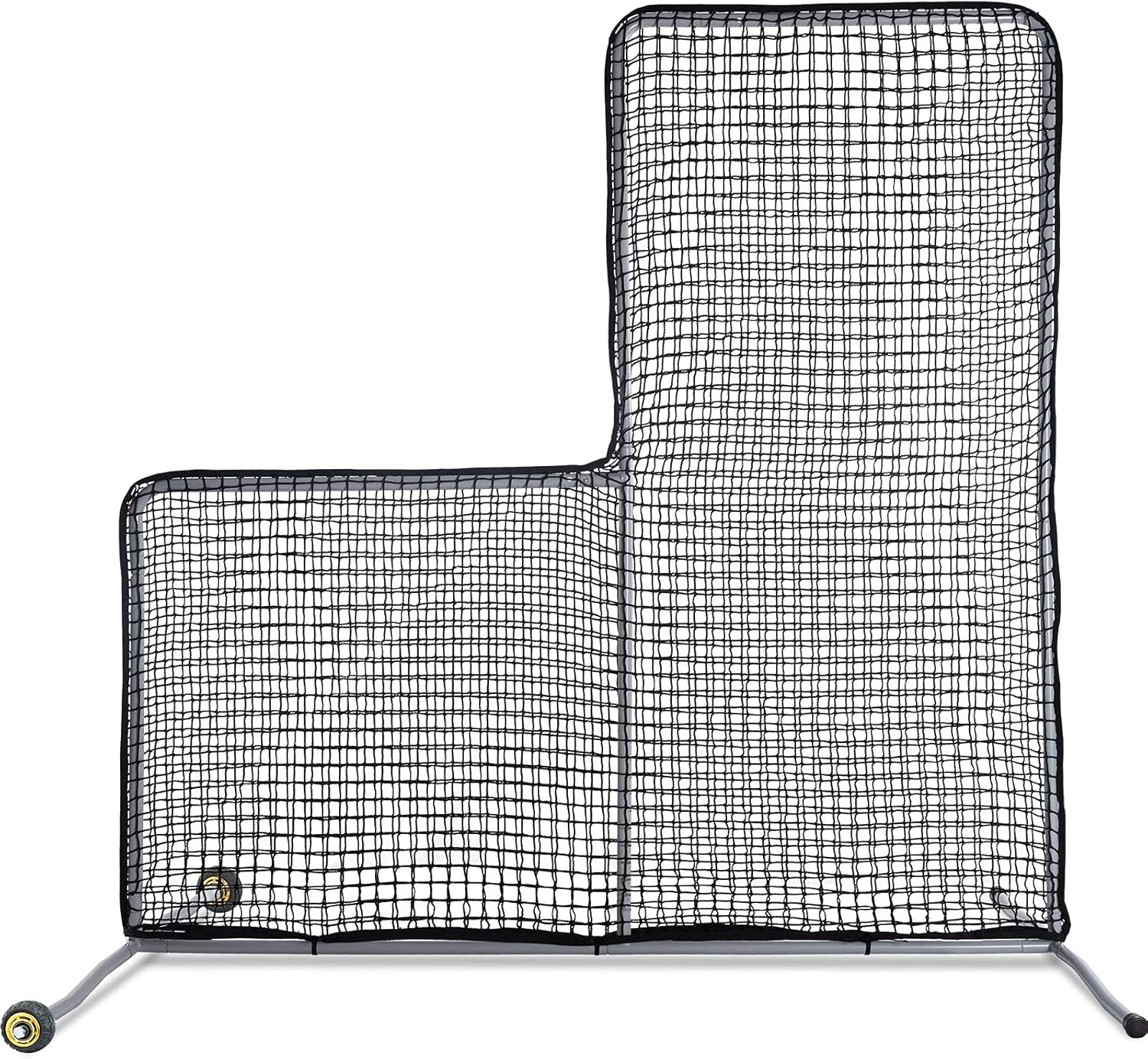 Gagalileo L Screen Baseball Pitching Protective Screen with Wheels 7x7Ft(Black)