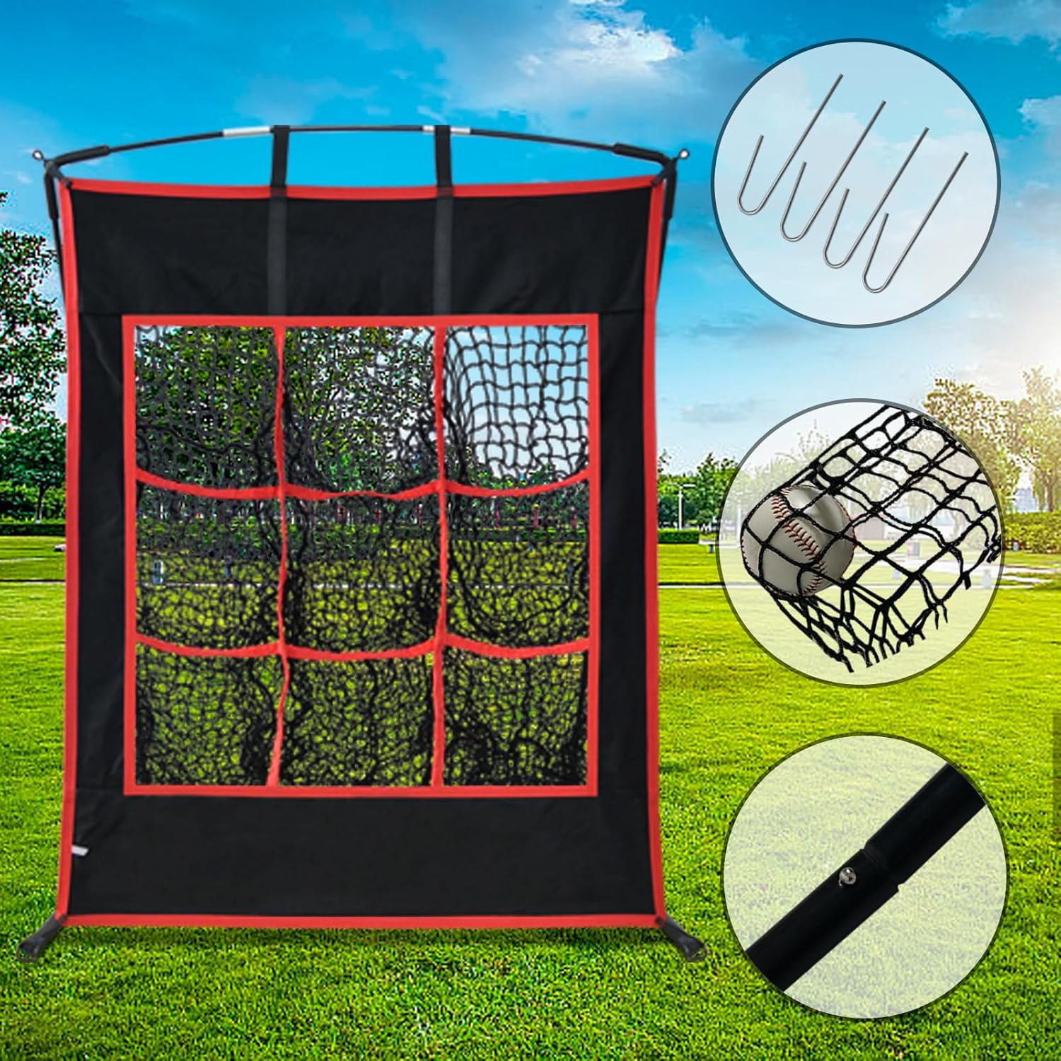 Gagalileo 9 hole Baseball Net for Pitching 4X3