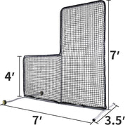 Gagalileo L Screen Baseball Pitching Protective Screen with Wheels 7x7Ft(Black)