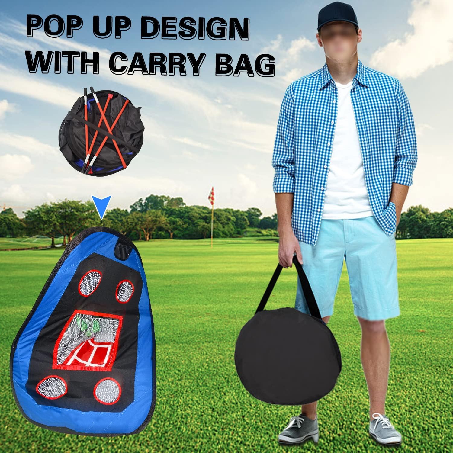 Gagalileo Baseball Pop-Up Pitching Net 4.5 x 4 x 3 ft