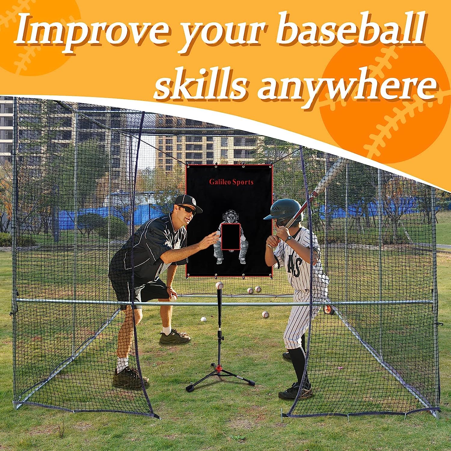 16X10X8 Gagalileo Baseball Batting Cage/ Backyard/Heavy Pitching Cage