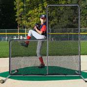 Gagalileo L Screen Baseball Pitching Protective Screen with Wheels 7x7Ft(Black)