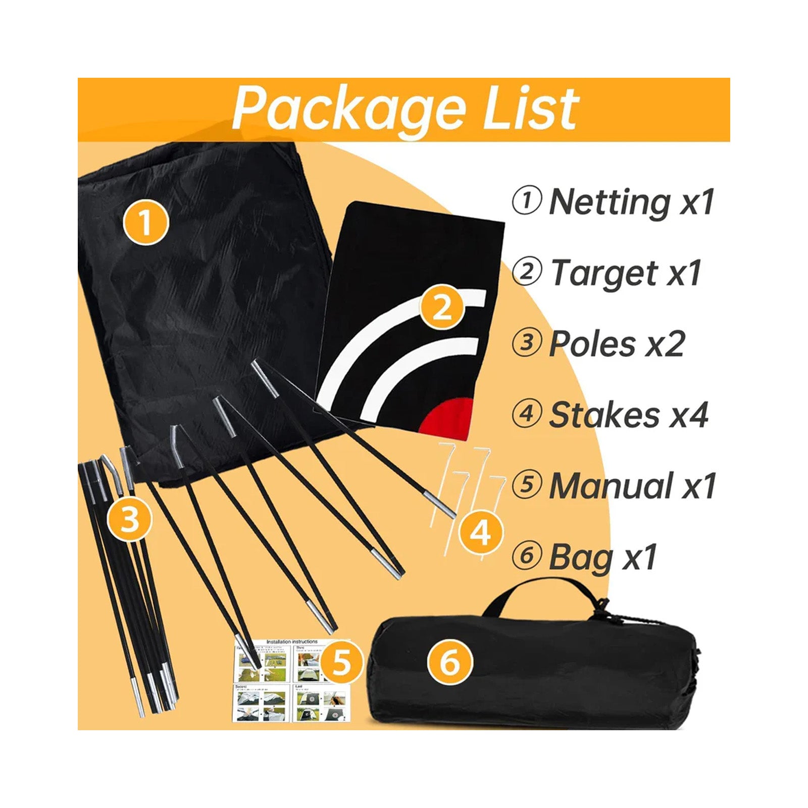 Gagalileo Golf Practice Net Complete Set: Real Golf Balls, Turf Mat, Tees, Target, Bag & Hat | Indoor/Outdoor Backyard | Perfect Gift for Men