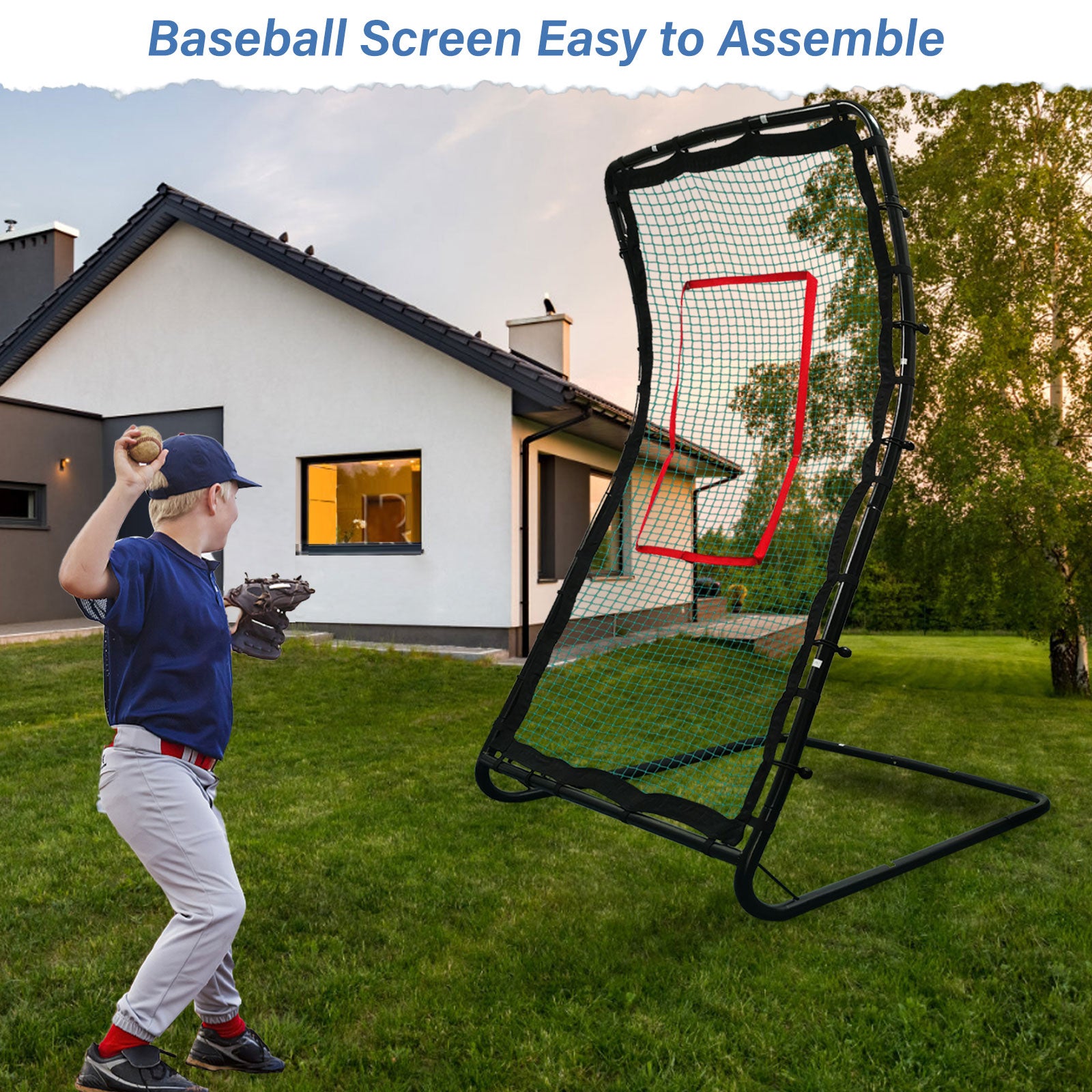 Multi-Sport Rebounder Net – Baseball, Softball, Volleyball & Lacrosse Trainer for Solo Practice, Fielding & Drills