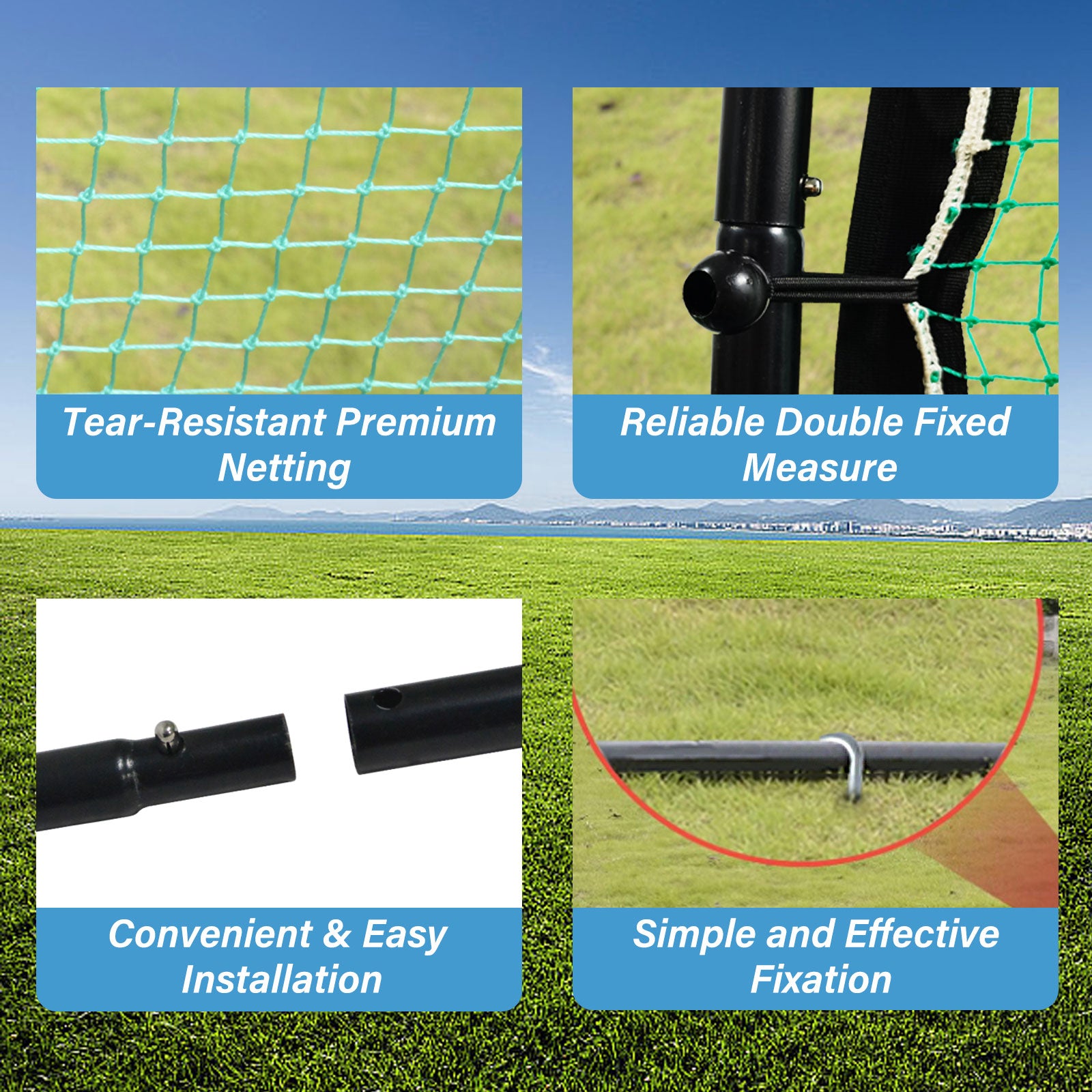 Multi-Sport Rebounder Net – Baseball, Softball, Volleyball & Lacrosse Trainer for Solo Practice, Fielding & Drills