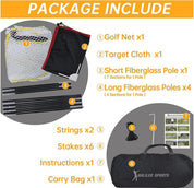 Golf Swing Hitting Practice Net 10x7x3FT for Backyard,Golf Screen Net with Side Net Barriers