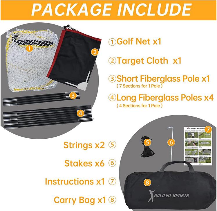 Golf Swing Hitting Practice Net 10x7x3FT for Backyard,Golf Screen Net with Side Net Barriers