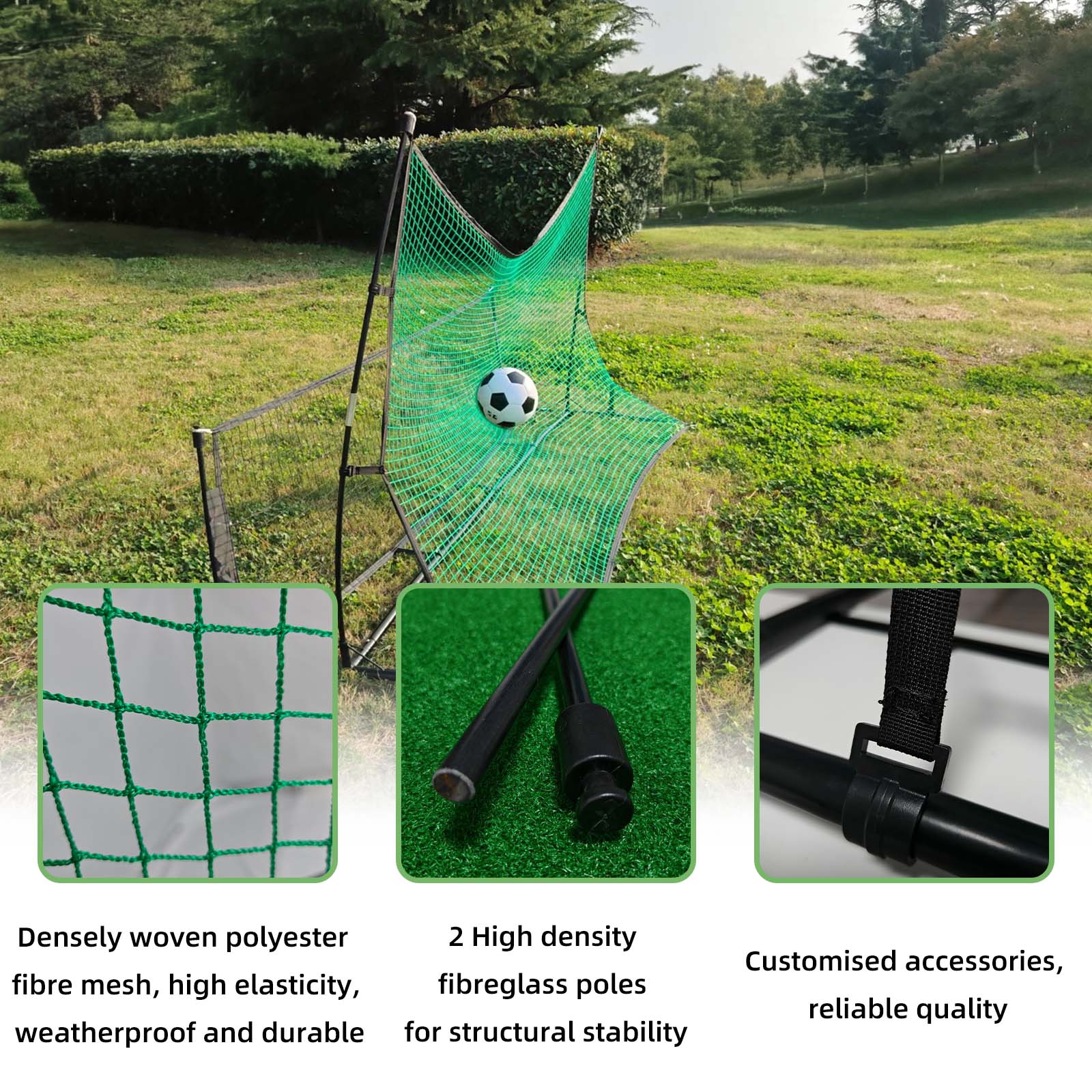 Portable Soccer Rebounder Net - Professional Football Training Equipment with Carry Bag | Solo & Team Practice for Passing, Volley & Shooting | Durable Iron Frame Construction 6X4 7X7FT
