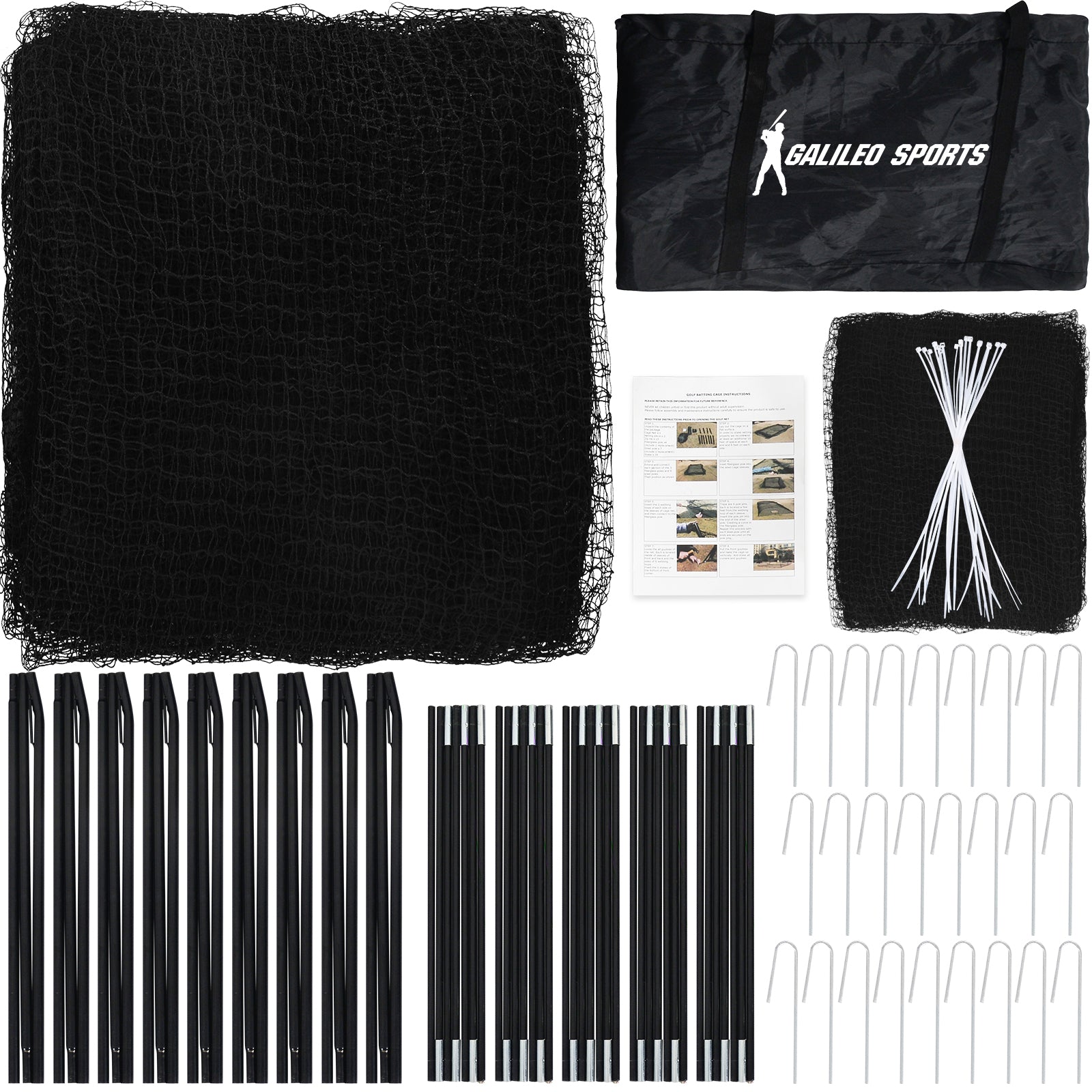 Gagalileo Baseball Practice Cage 33X12X10ft
