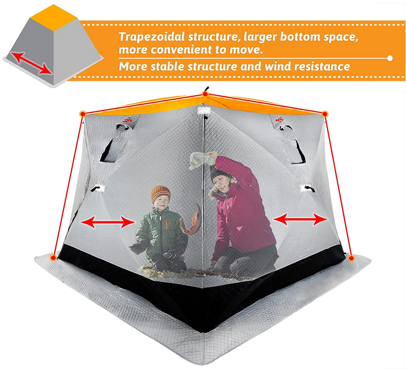 Galileo Ice Fishing Shelter/3-4 Person Portable Ice Fishing Tent with Bag