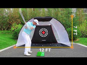 Galieo12 フィート X 7 フィート X 6.6 フィート裏庭ドライビング ゴルフ ネット/ホワイト テント ネット