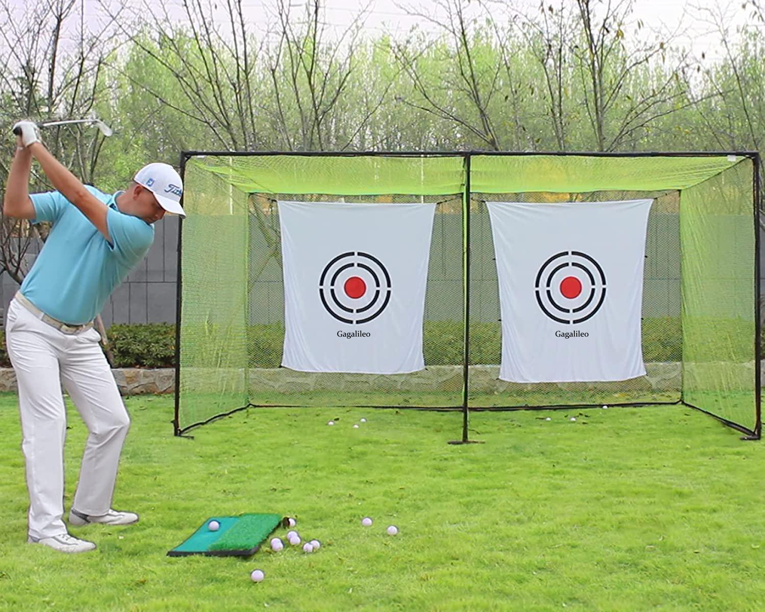 Gagalileo Swing Training Golf Cage 14x7x7ft