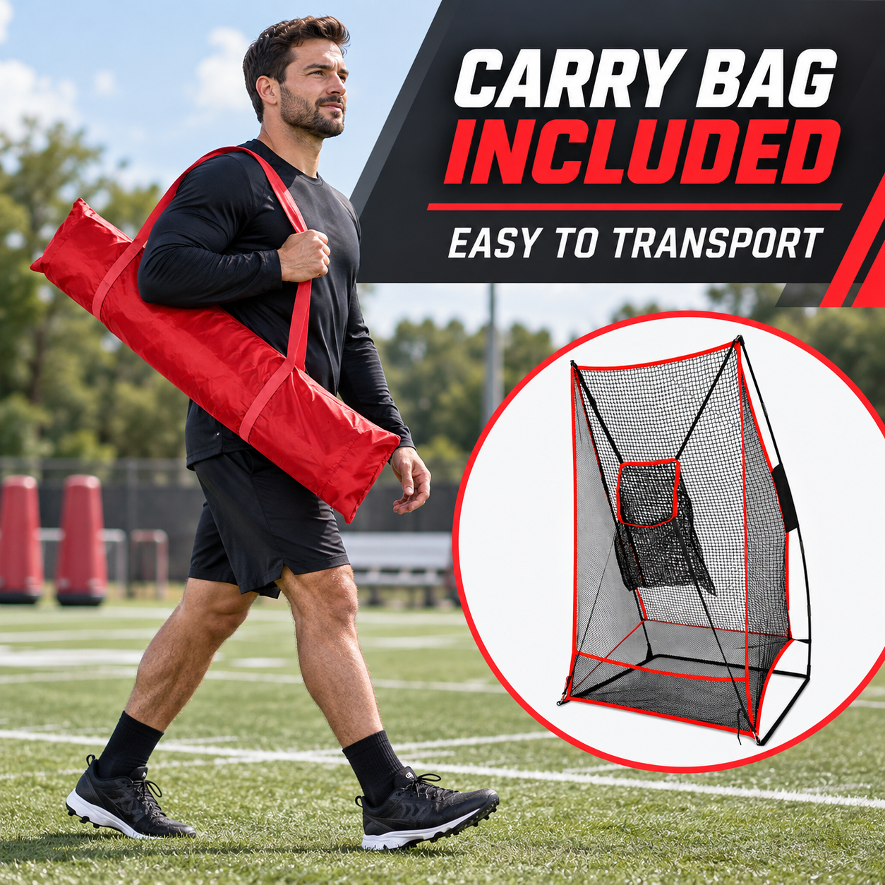 Gagalileo QB Precision Throwing Net - Vertical Passing Target