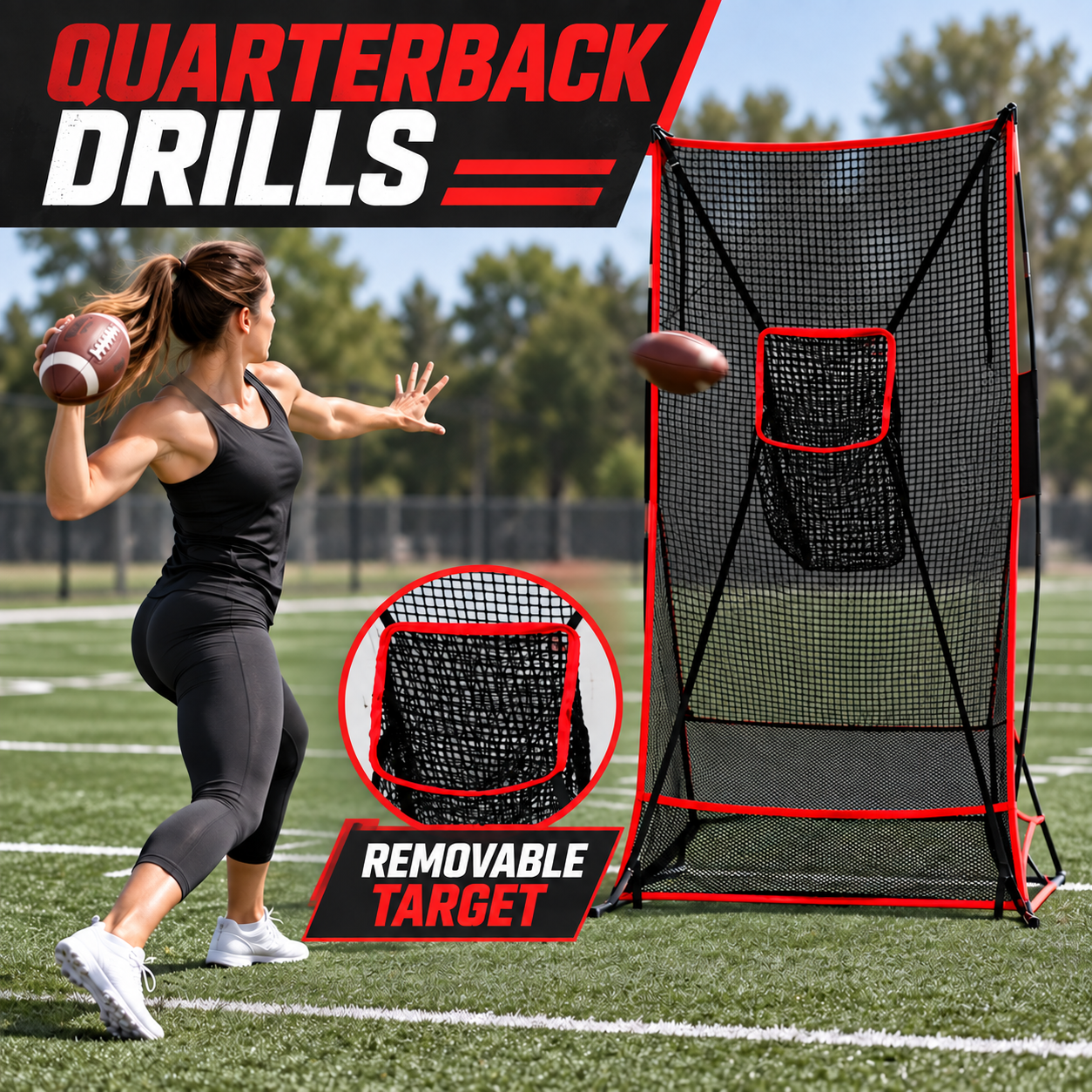 Gagalileo QB Precision Throwing Net - Vertical Passing Target