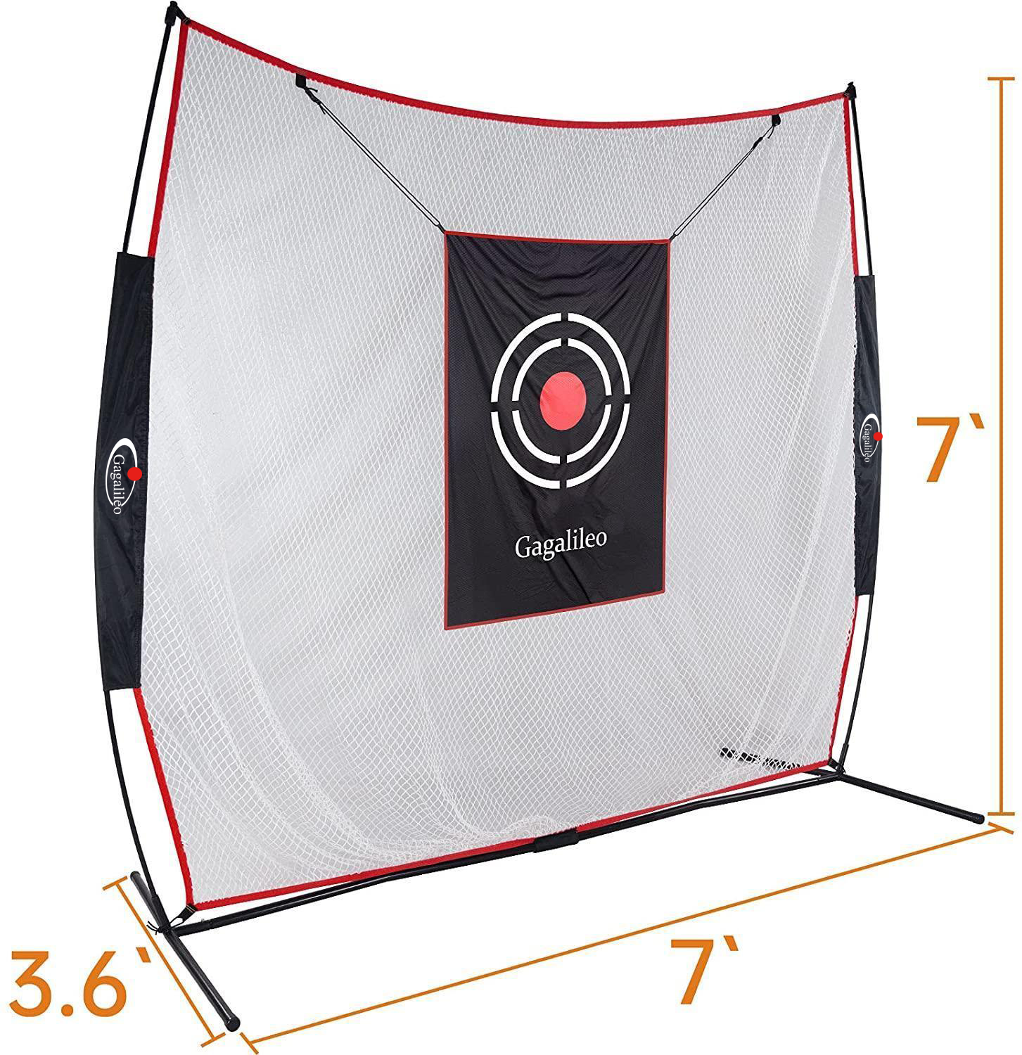 Golf Net Golf Hitting Net for Backyard Training Equipment | 7'x7' | with Golf Mat | Galileo Sports
