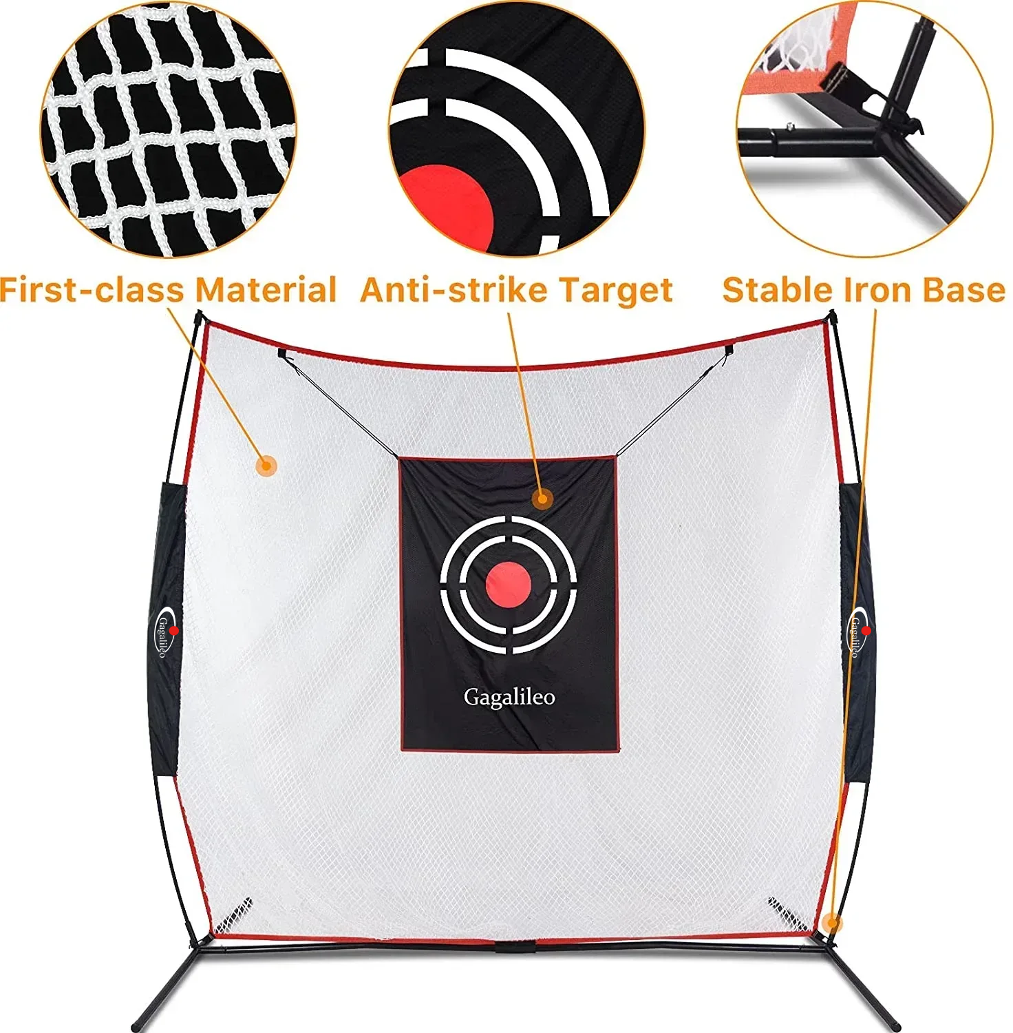 Golf Net Golf Hitting Net for Backyard Training Equipment | 7'x7' | with Golf Mat | Galileo Sports