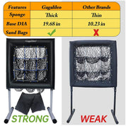 Pitching Net,9 Pocket Target Pitching Net for Baseball, Baseball Pitching Target,Adjustable Heights and Angles,Pitching Net Aid for Throw Training, Heavy Duty Steel Frame-Portable Pitching Net