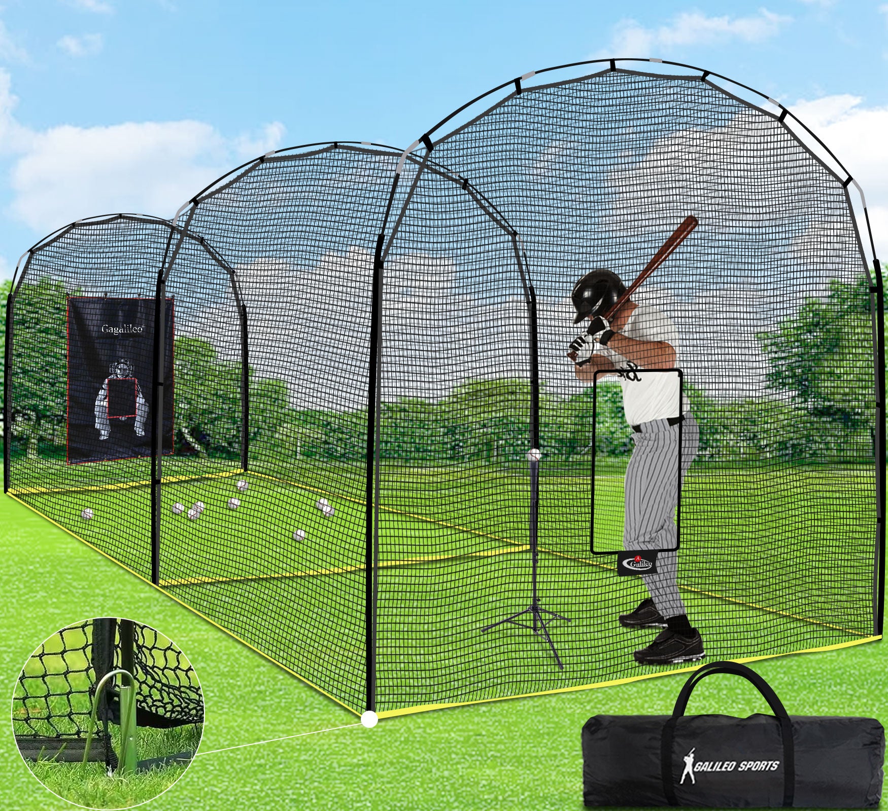 Gagalileo Baseball Batting Cage 22x13x10
