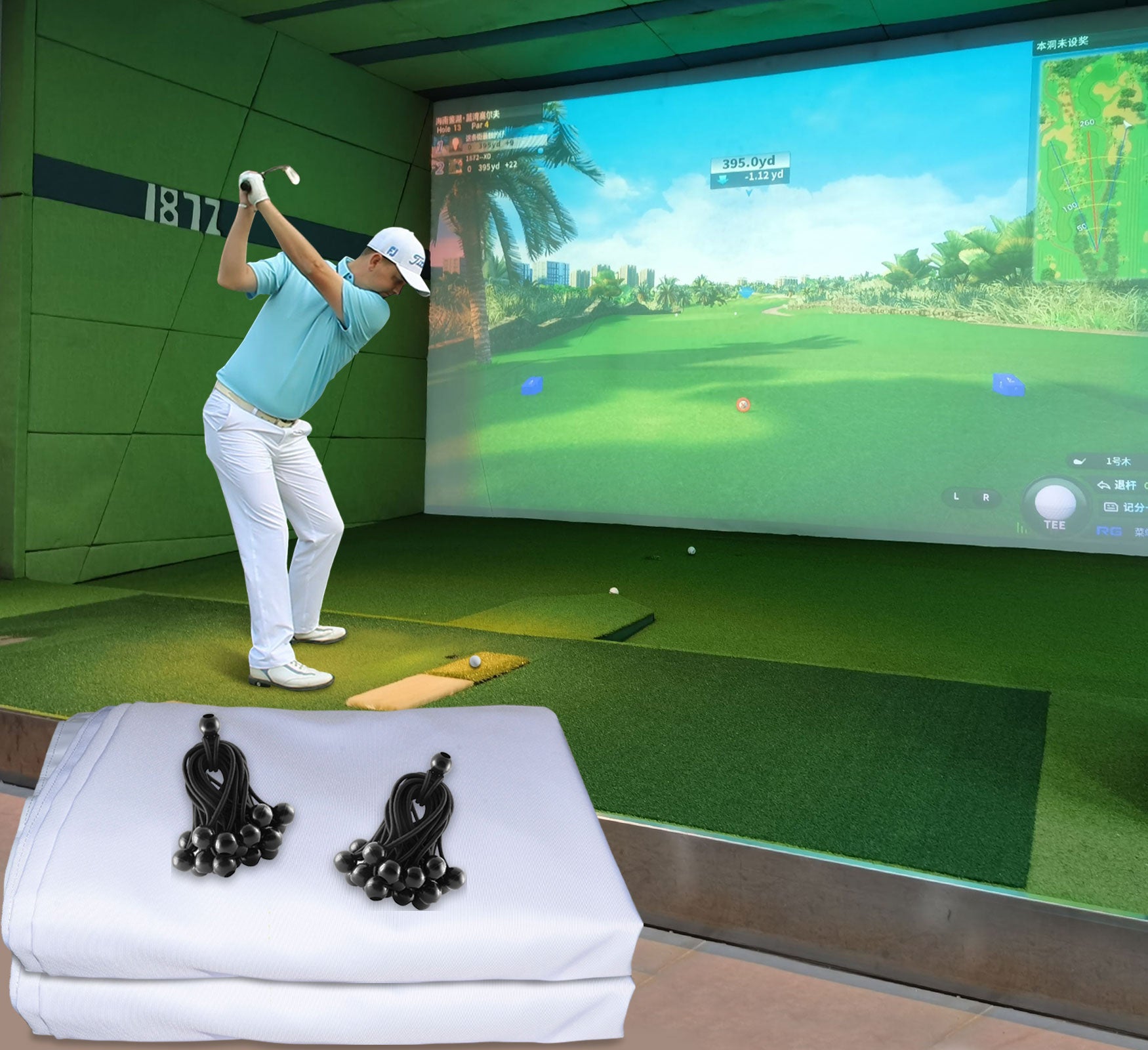 Golf Simulator Enclosure Nets - Complete Set with Frame and HD Impact Screen Kit 10 x 8 ft, 12 x 9 ft, or 14 x 8 ft