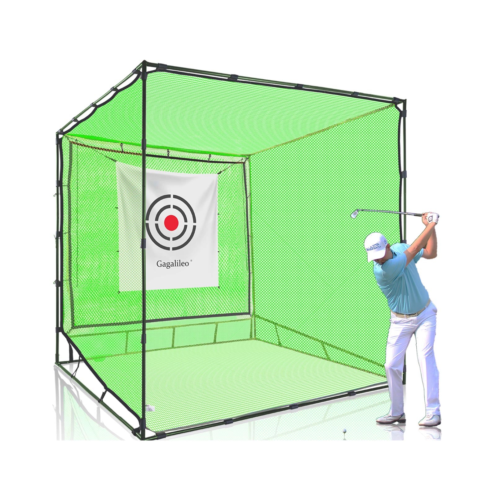 Gagalileo Golf Hitting Net Cage/High Impact Double Backstop Net/10ft X10ft X10ft