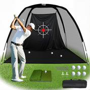 Men’s Golf Hitting Practice Net – Real Ball Compatible, 8x6x5 ft, Indoor & Outdoor Driving