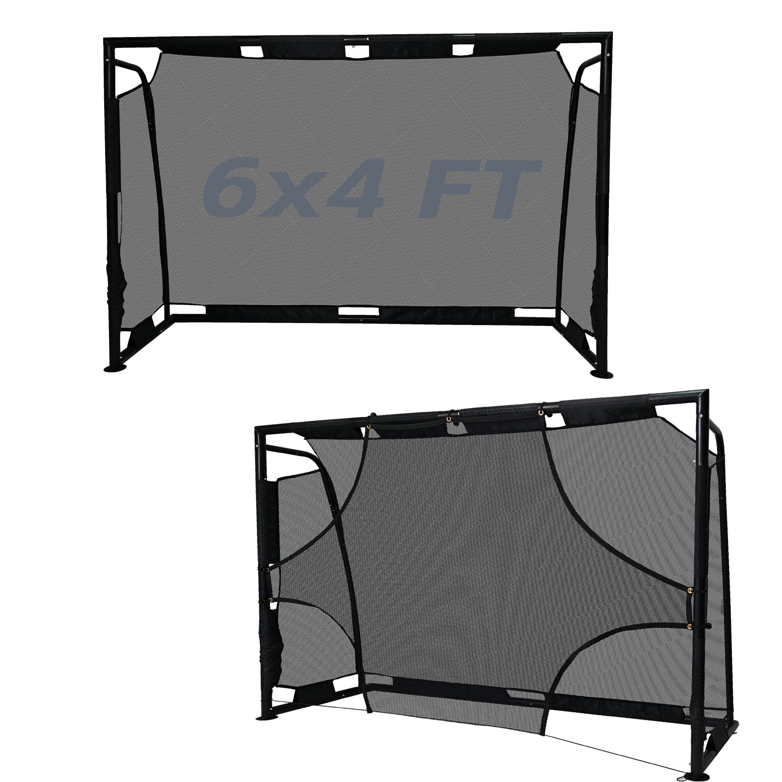 6x4FT Pop Up Soccer Goal Set - Complete Backyard Training Equipment with Ball, Target Cloth & Cones | Multi-Sport Use for Football, Baseball & Softball Practice