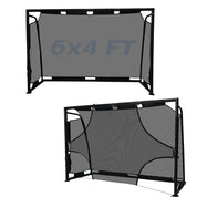 6x4FT Pop Up Soccer Goal Set - Complete Backyard Training Equipment with Ball, Target Cloth & Cones | Multi-Sport Use for Football, Baseball & Softball Practice