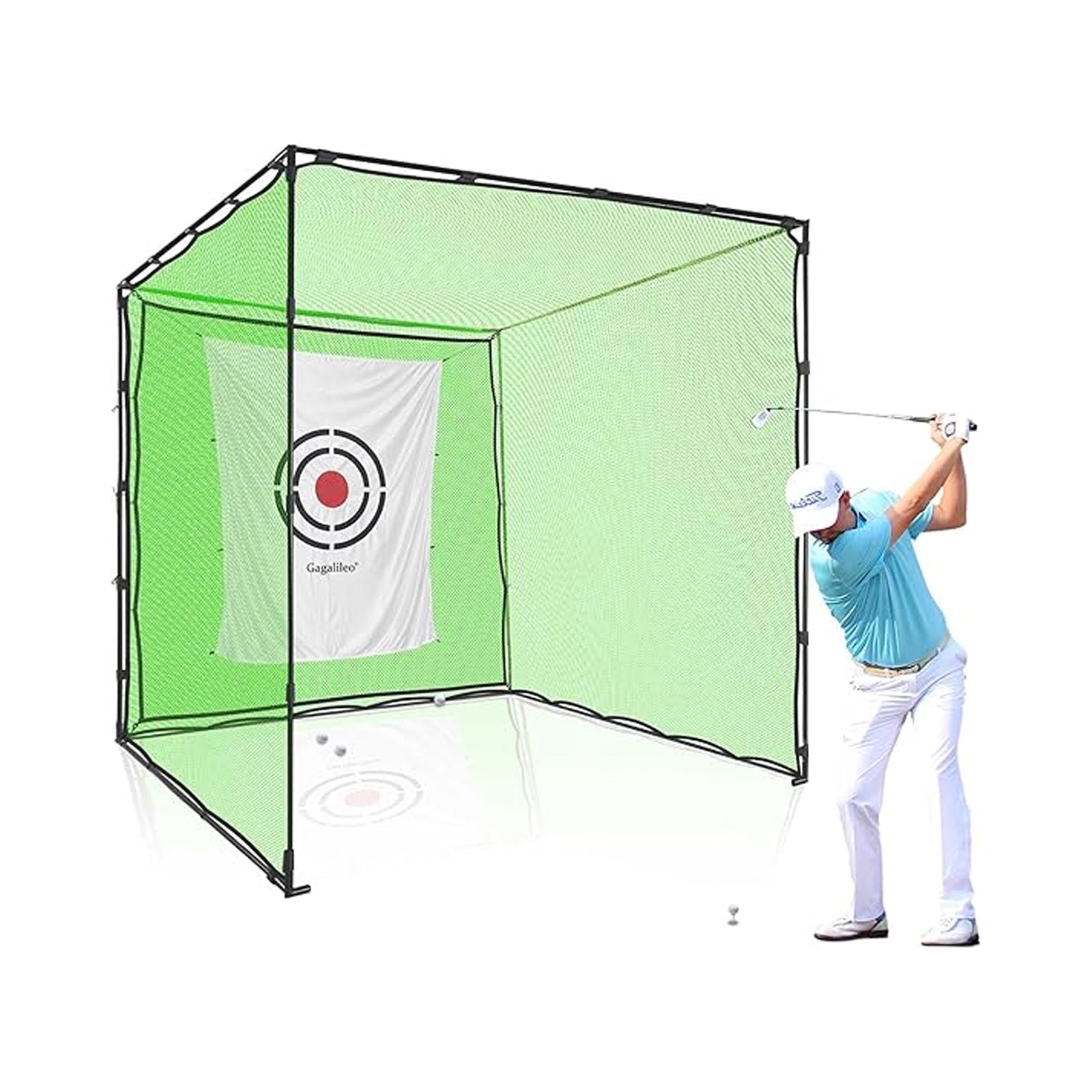 Red de jaula de golf premium de 8x8x8 pies/sin fondo