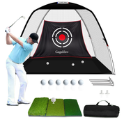 Golf Hitting Practice Nets for Backyard with Balls/Turf Mat/Tees/Hat/Target/Bag 12x7x6.6 ft