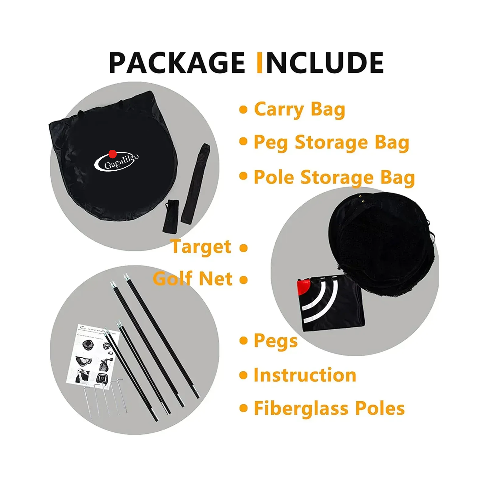 Gagalileo Popup Golf Net 7'X7'X4'