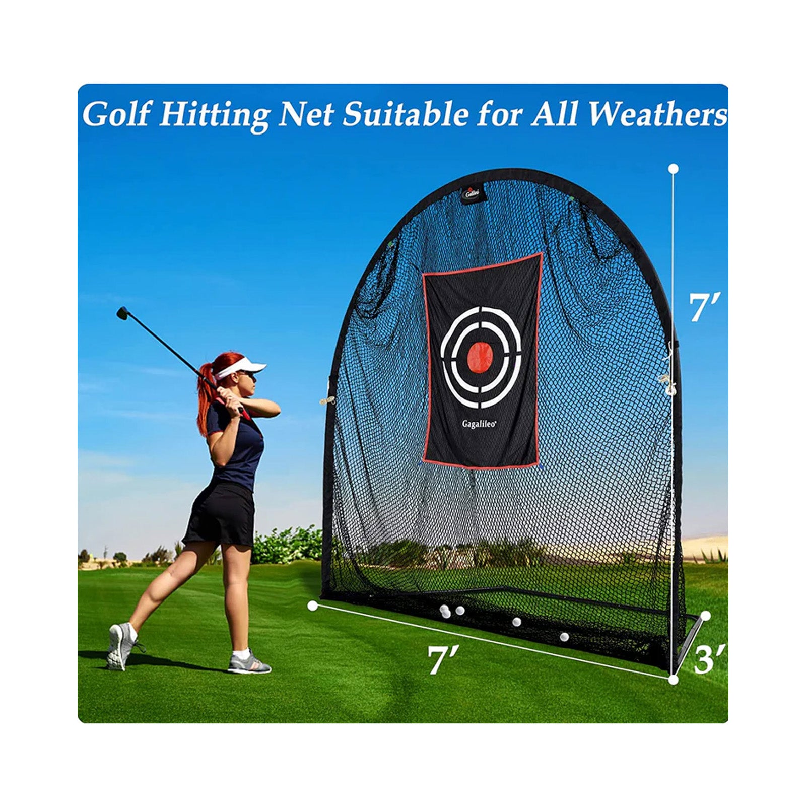 7x7x3 Indoor Golf Practice Hitting Net/ Backyard Driving