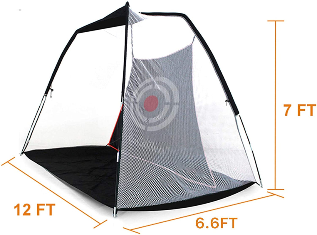 Galileo Golf Net 12'x7'x6.6' – Backyard & Indoor Driving Practice Net