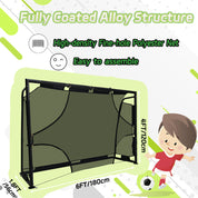 6x4FT Pop Up Soccer Goal Set - Complete Backyard Training Equipment with Ball, Target Cloth & Cones | Multi-Sport Use for Football, Baseball & Softball Practice
