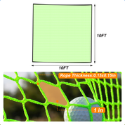 Gagalileo Golf Cage Replacement Net Only 10x10ft